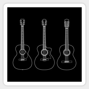 Acoustic Guitar Collection Outline Dark Theme Sticker